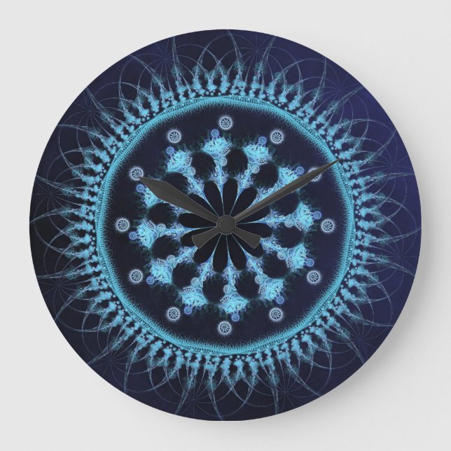 Abstract mandala wheel large clock (Front)