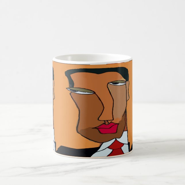 Abstract Man's Face 7 Coffee Mug (Center)