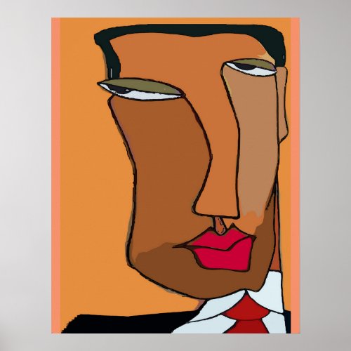 Abstract Mans Face 7 Poster