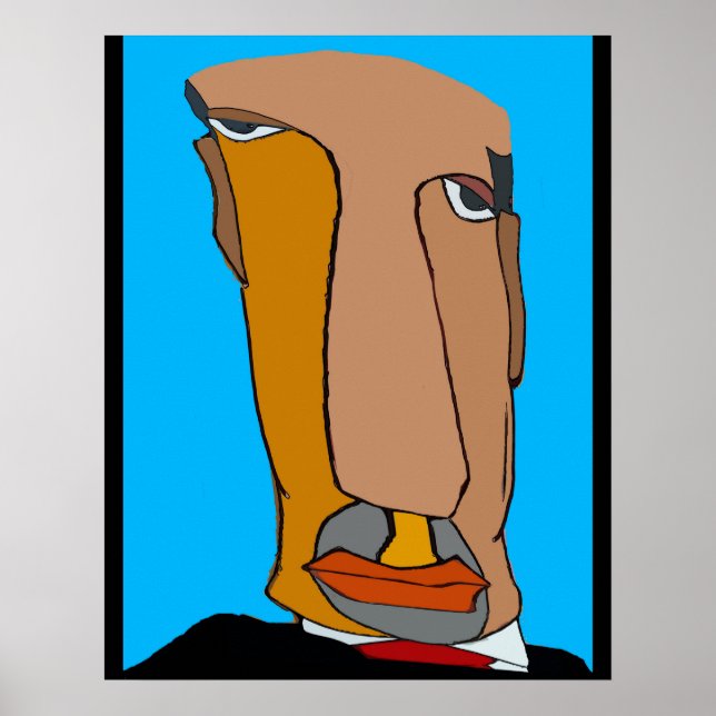 Abstract Man's Face 7 Poster (Front)