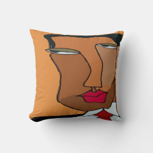 Abstract Man's Face Throw Pillow