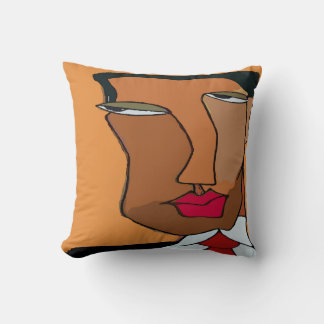 Abstract Man's Face Throw Pillow