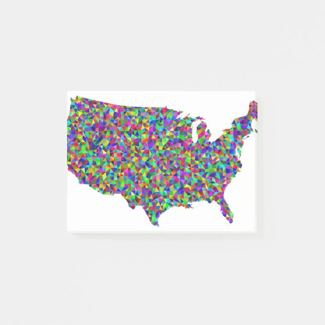 Abstract Map of America Post-it Notes (Front)