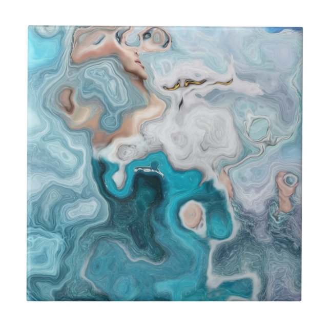 Abstract marbel ombre ceramic tile (Front)