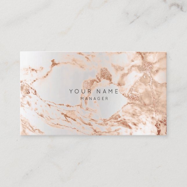 Abstract Marble Appointment Card Silver Copper VIP (Front)