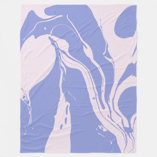 Abstract Marble Art in Lavender and Blush Pink Fleece Blanket