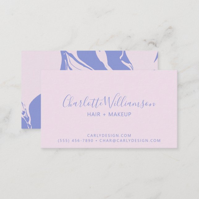 Abstract Marble Art in Lavender Purple and Pink  Business Card (Front/Back)