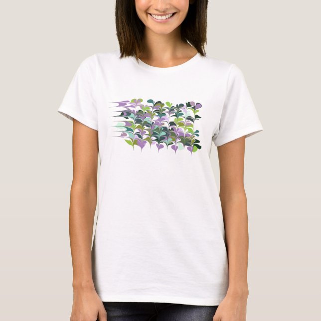 Abstract Marble Art Purple and Green T-Shirt (Front)