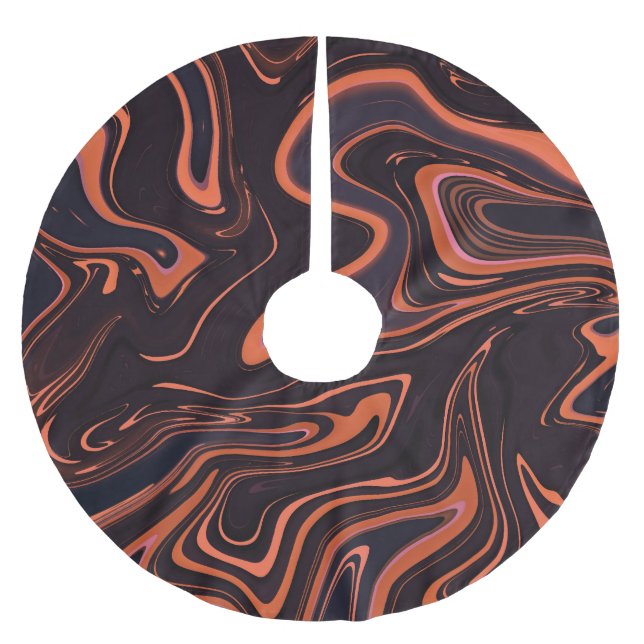 Abstract Marble: Artistic Texture Background Brushed Polyester Tree Skirt (Front)