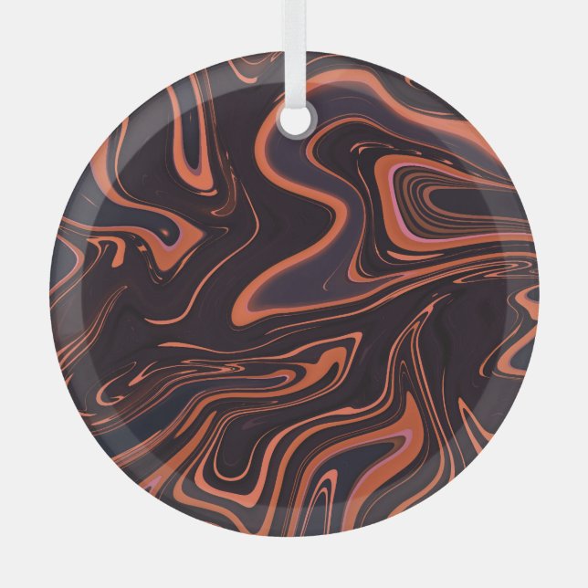 Abstract Marble: Artistic Texture Background Glass Ornament (Front)