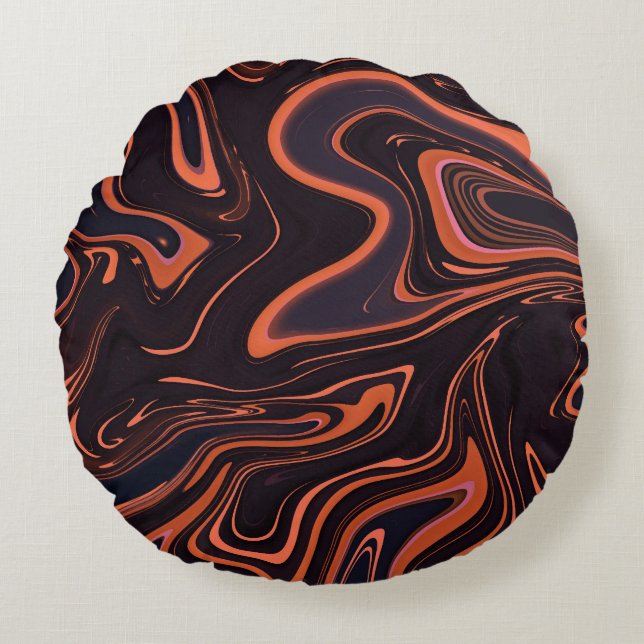 Abstract Marble: Artistic Texture Background Round Pillow (Front)