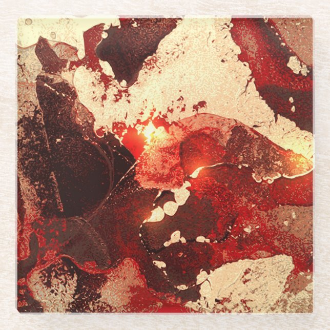 Abstract marble background. glass coaster (Front)