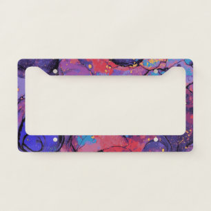 Abstract Marble Design – Purple, Pink & Blue License Plate Frame