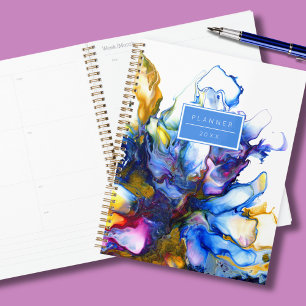 Abstract Marble Fluid Art Planner