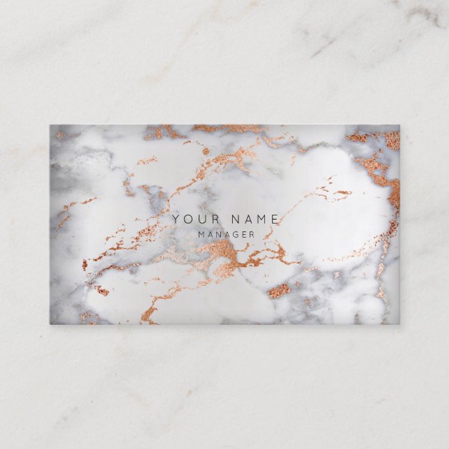 Abstract Marble Gray Appointment Silver Copper VIP Card (Front)