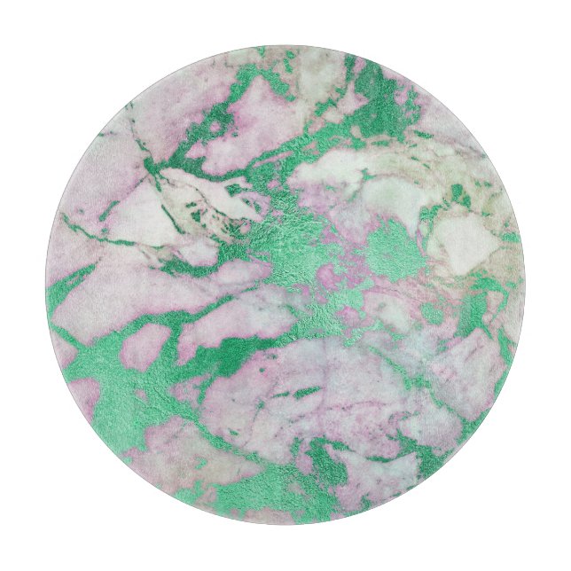 ABSTRACT MARBLE GREEN LILAC TRAY CUTTING BOARD (Front)