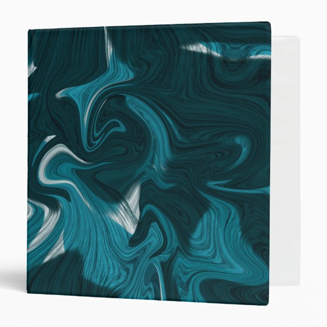 Abstract Marble illustration Blue    3 Ring Binder (Front/Inside)