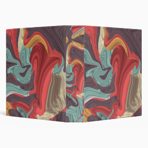 Abstract Marble illustration Colorful        3 Ring Binder
