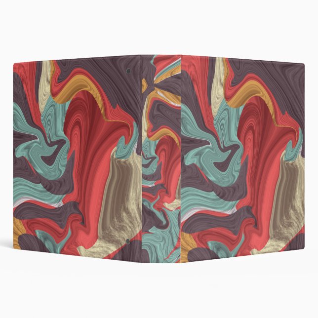 Abstract Marble illustration Colorful        3 Ring Binder (Background)