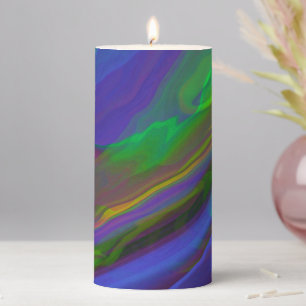 Abstract Marble illustration Colorful Cute Pillar Candle