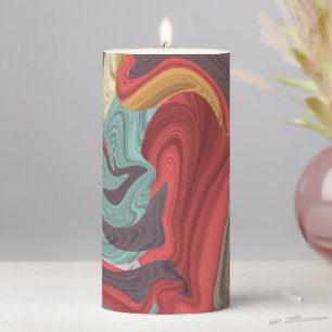 Abstract Marble illustration Colorful Pillar Candle