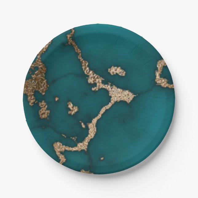 Abstract Marble illustration Cute       Paper Plates (Front)