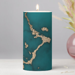 Abstract Marble illustration Cute Pillar Candle