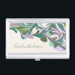 Abstract Marble in Purple and Green Personalized   Business Card Case<br><div class="desc">Abstract Marble in Purple and Green Personalized Business Card Case</div>