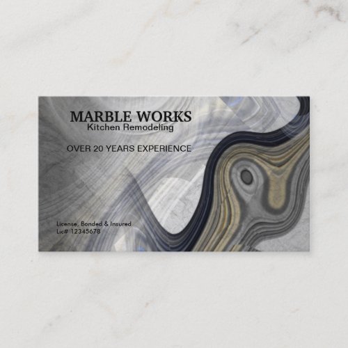 Abstract Marble Kitchen Remodeling Service Business Card