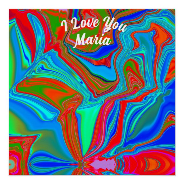 Abstract marble Liquified Colorful Glossy Poster (Front)
