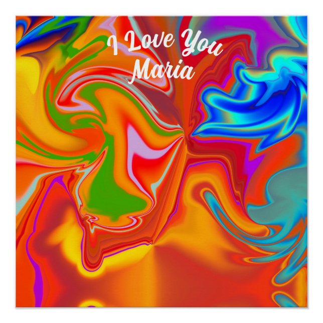 Abstract marble Liquified Colorful Glossy Poster (Front)