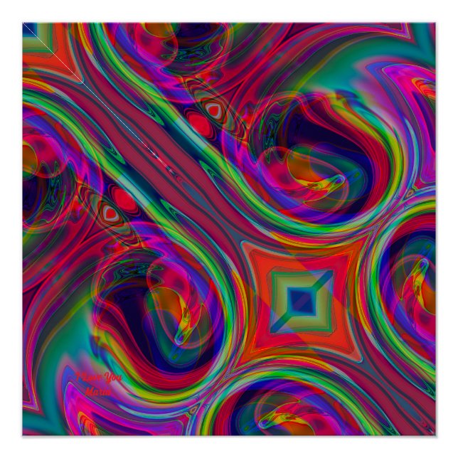 Abstract marble Liquified Colorful Glossy Poster (Front)