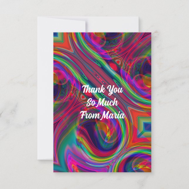 Abstract marble Liquified Colorful Thank You Card (Front)