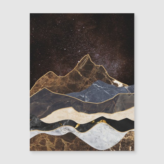 Abstract Marble Mountains Under Starry Sky (Front)