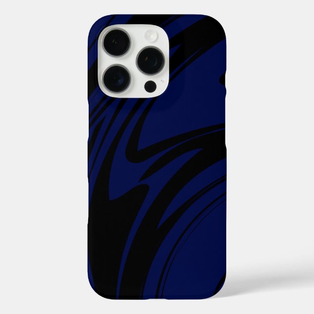 Abstract Marble Pattern Design in Black and Blue Case-Mate iPhone Case (Back)