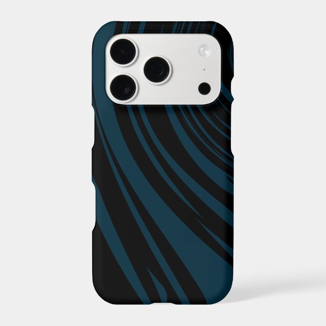 Abstract Marble Pattern in Black and Teal Case-Mate iPhone Case (Back)