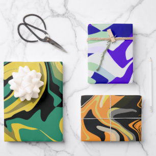 Abstract Marble Pattern Wrapping Paper Sheets