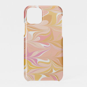 Abstract Marble Swirl Art in Yellow and Pink iPhone 11 Pro Case