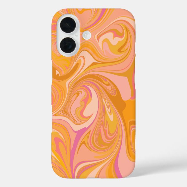Abstract Marble Swirl Art in Yellow Case-Mate iPhone Case (Back)