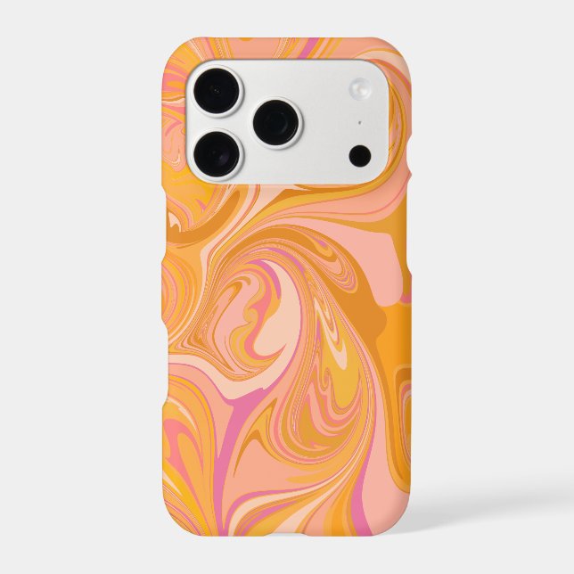 Abstract Marble Swirl Art in Yellow Case-Mate iPhone Case (Back)