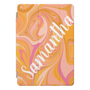 Abstract Marble Swirl Art in Yellow iPad Pro Cover