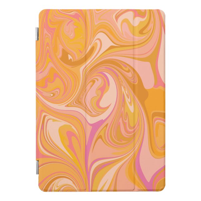 Abstract Marble Swirl Art in Yellow iPad Pro Cover (Front)