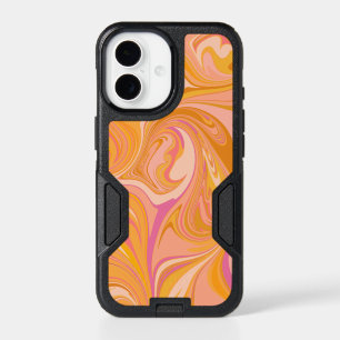 Abstract Marble Swirl Art in Yellow iPhone 17 Case