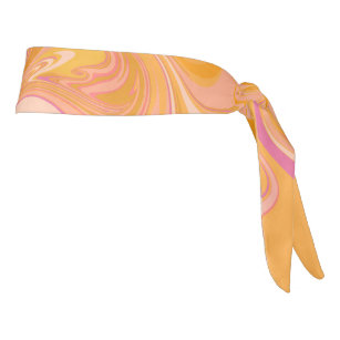 Abstract Marble Swirl Art in Yellow Tie Headband