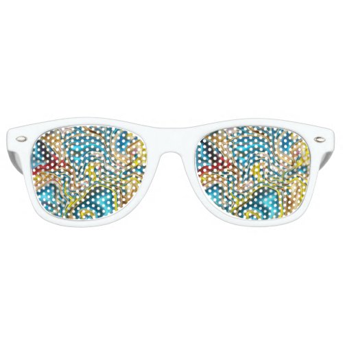 abstract marble swirls yellow teal turquoise blue retro sunglasses