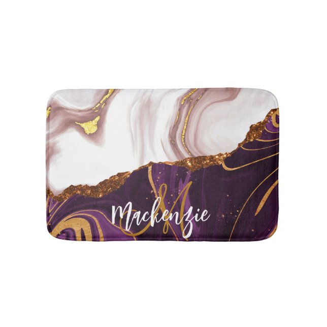 Abstract Marble Texture Bath Mat (Front)