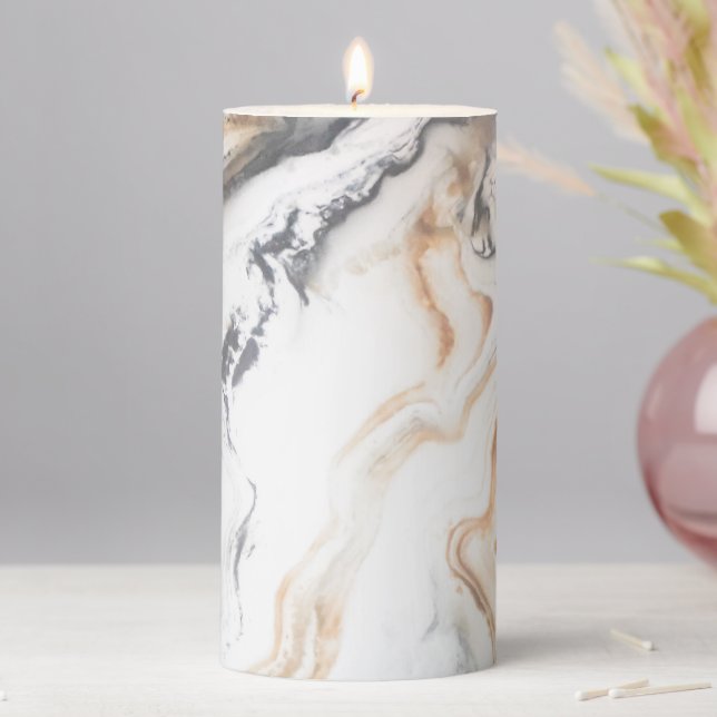 Abstract Marble Texture Nature  Pillar Candle (In Situ)