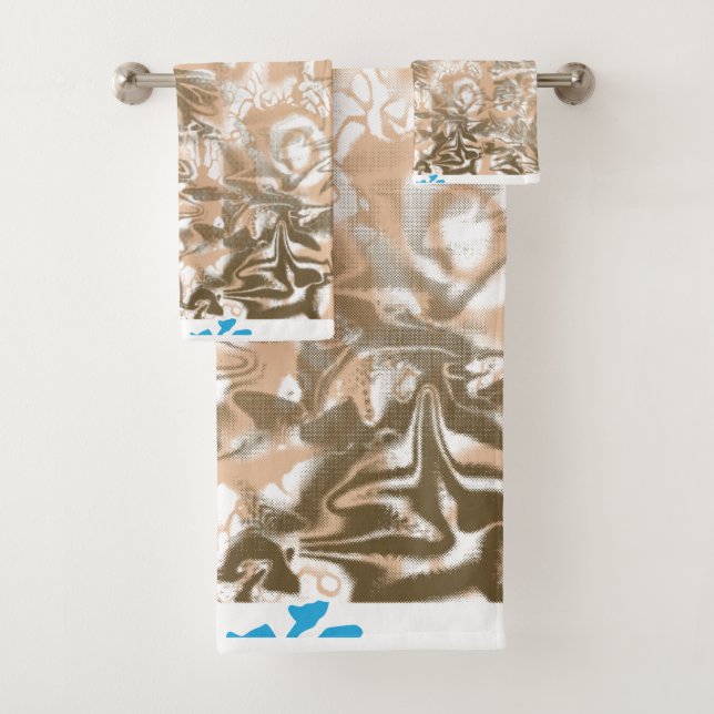 Abstract Marble Towel Set Neutral Modern Bathroom (Insitu)