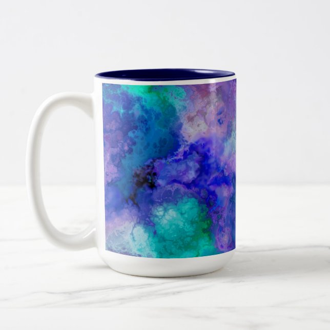 Abstract Marble  Two-Tone Coffee Mug (Left)