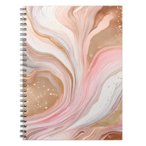 Abstract Marble Watercolor Glitter Notebook